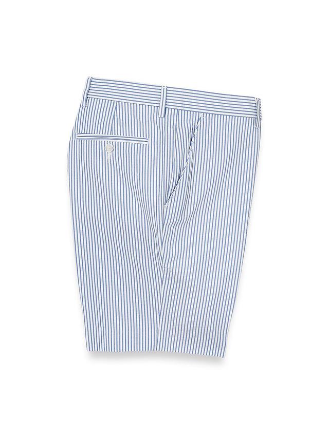 Cotton Seersucker Shorts - Blue Stripe Product Image