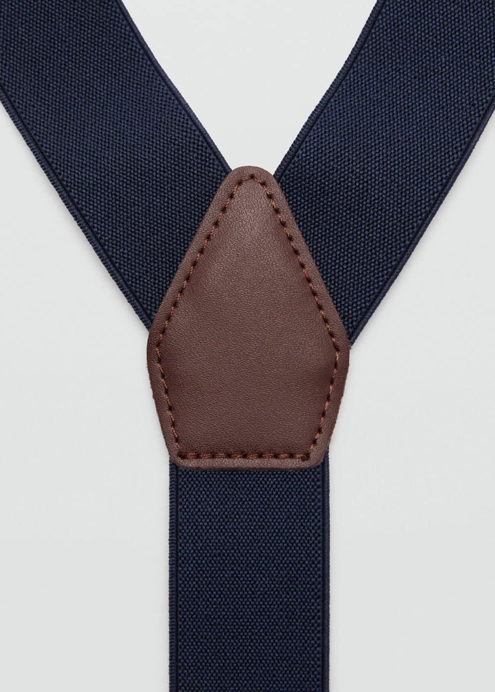 Adjustable elastic straps with leather details - Men | MANGO USA Product Image