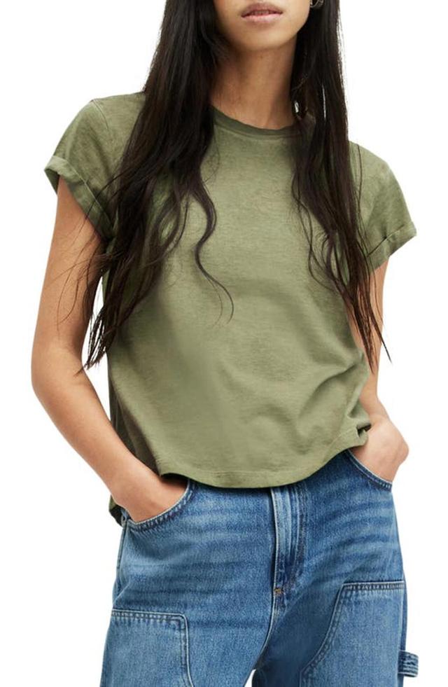 Anna Cotton T-shirt In Grass Green Product Image