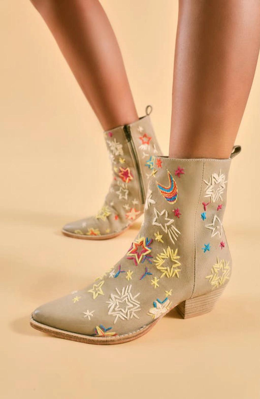 Bowers Embroidered Bootie In Sand Product Image