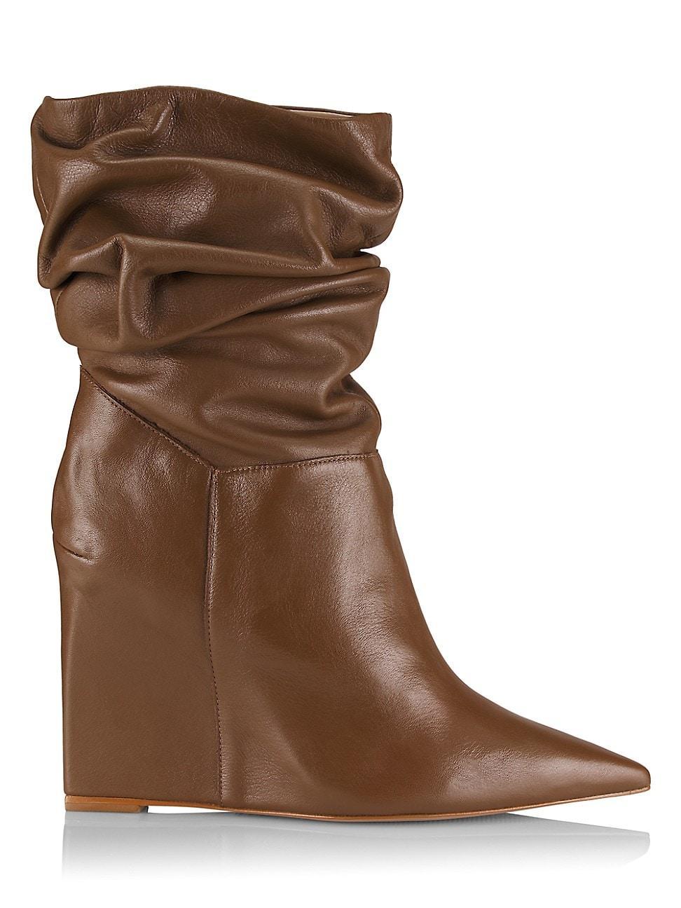 Womens Ashlee Leather Wedge Boots Product Image