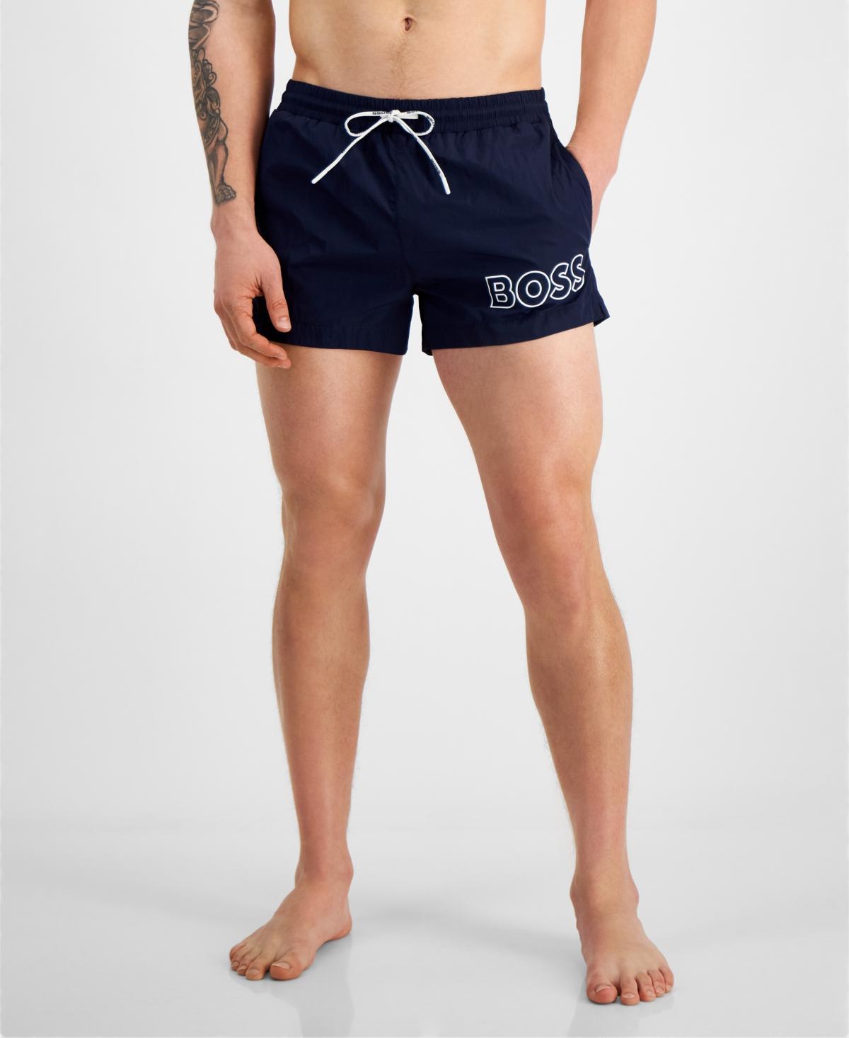 Boss by Hugo Boss Mens Mooneye Outlined Logo Drawstring 3 Swim Trunks Product Image