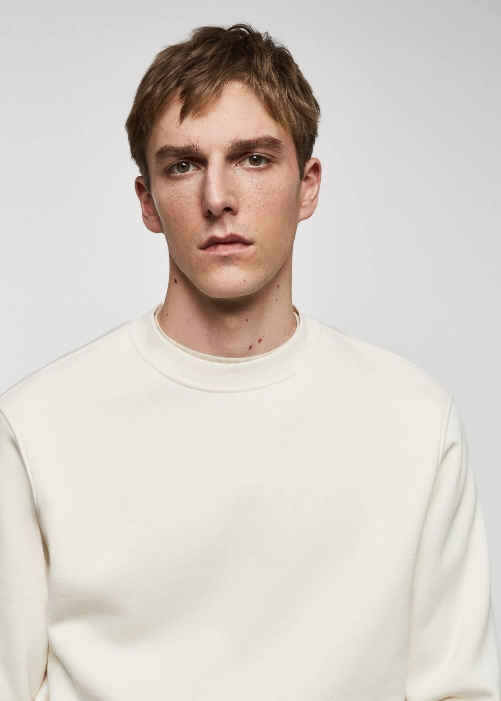 MANGO MAN - Lightweight cotton sweatshirt ecruMen Product Image