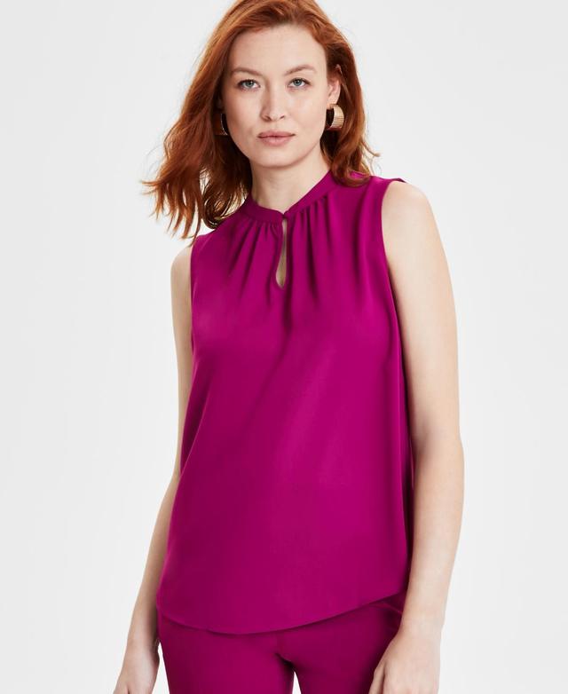 Kasper Womens Sleeveless Keyhole Blouse Product Image