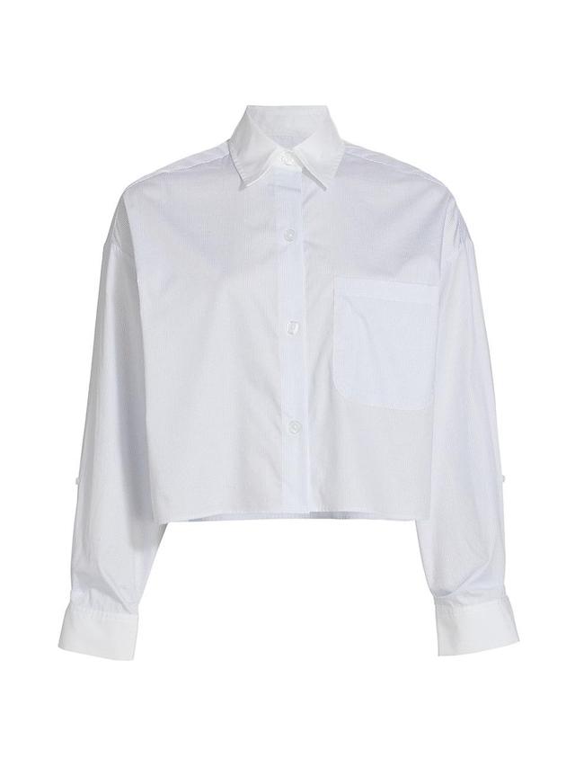 Womens Soon To Be Ex Cotton Button-Front Crop Shirt Product Image