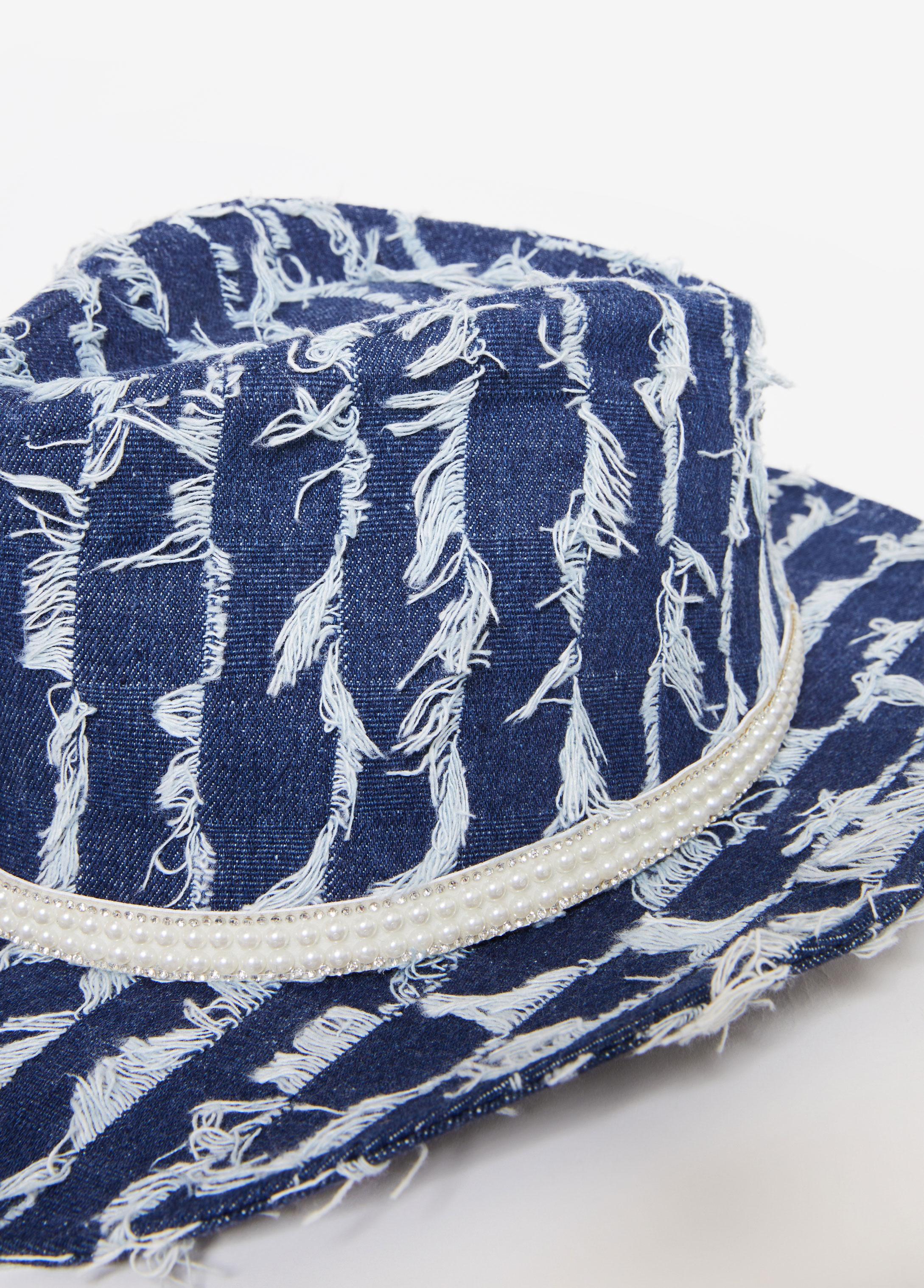 Fray Denim Panama Hat Product Image