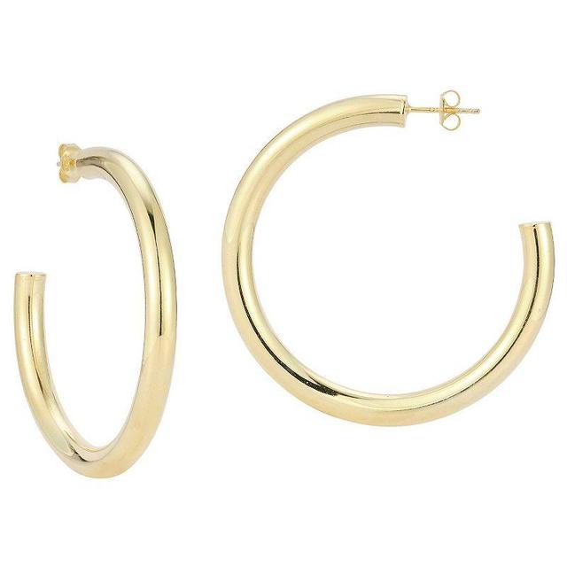 Sunkissed Sterling 14k Gold Over Silver Thick Hoop Earrings, Womens, Yellow Gold Tone Product Image