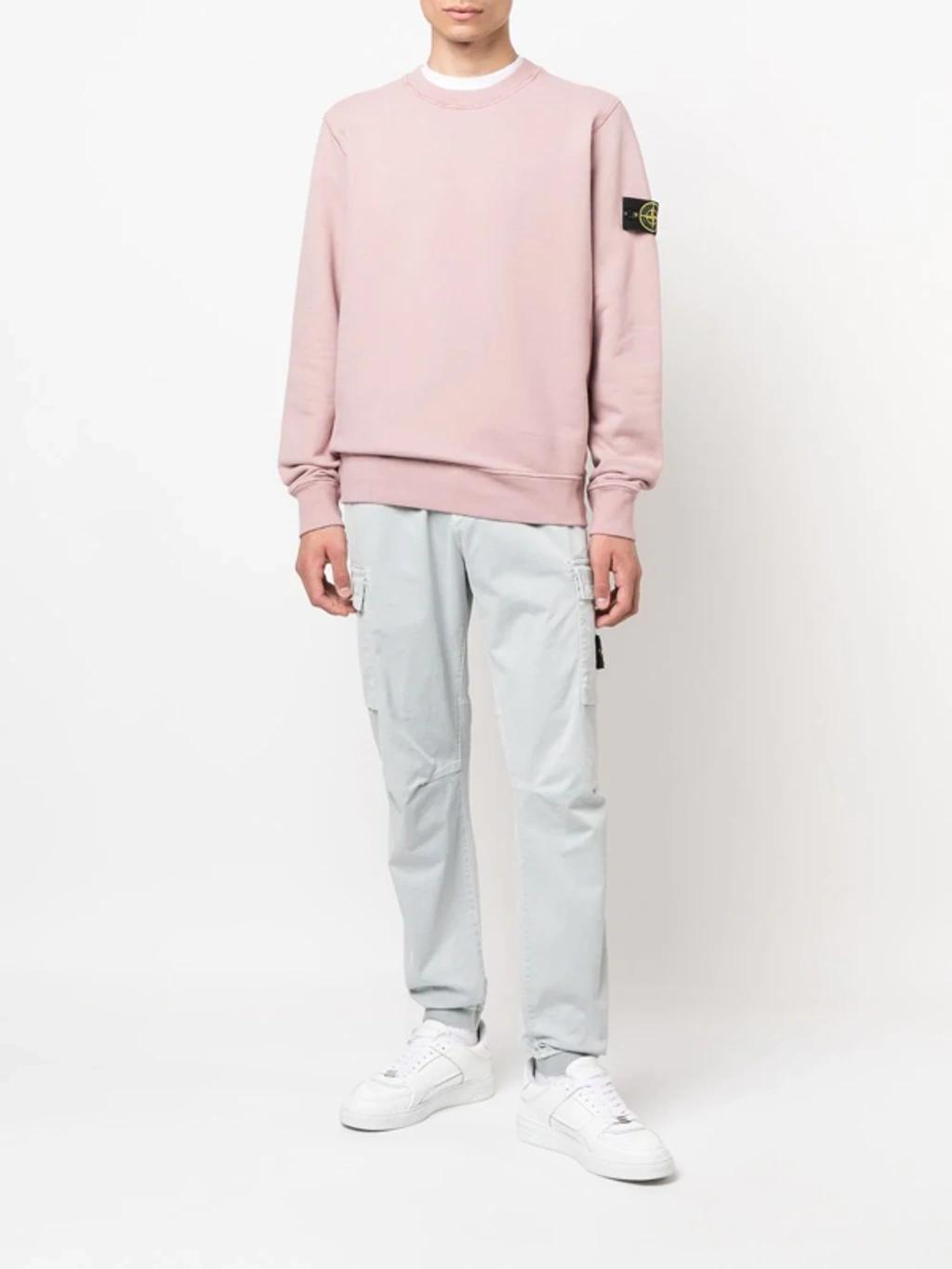 Compass-patch Crewneck Sweatshirt In Pink Product Image