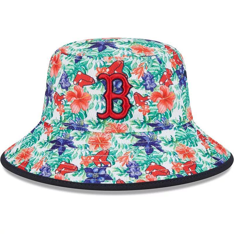 Mens New Era Boston Red Sox Tropic Floral Bucket Hat, Blue Product Image