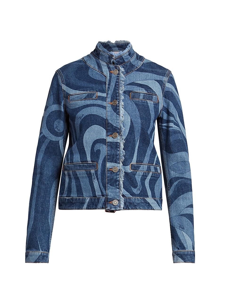 Womens Very Vivara Printed Stretch Denim Jacket Product Image