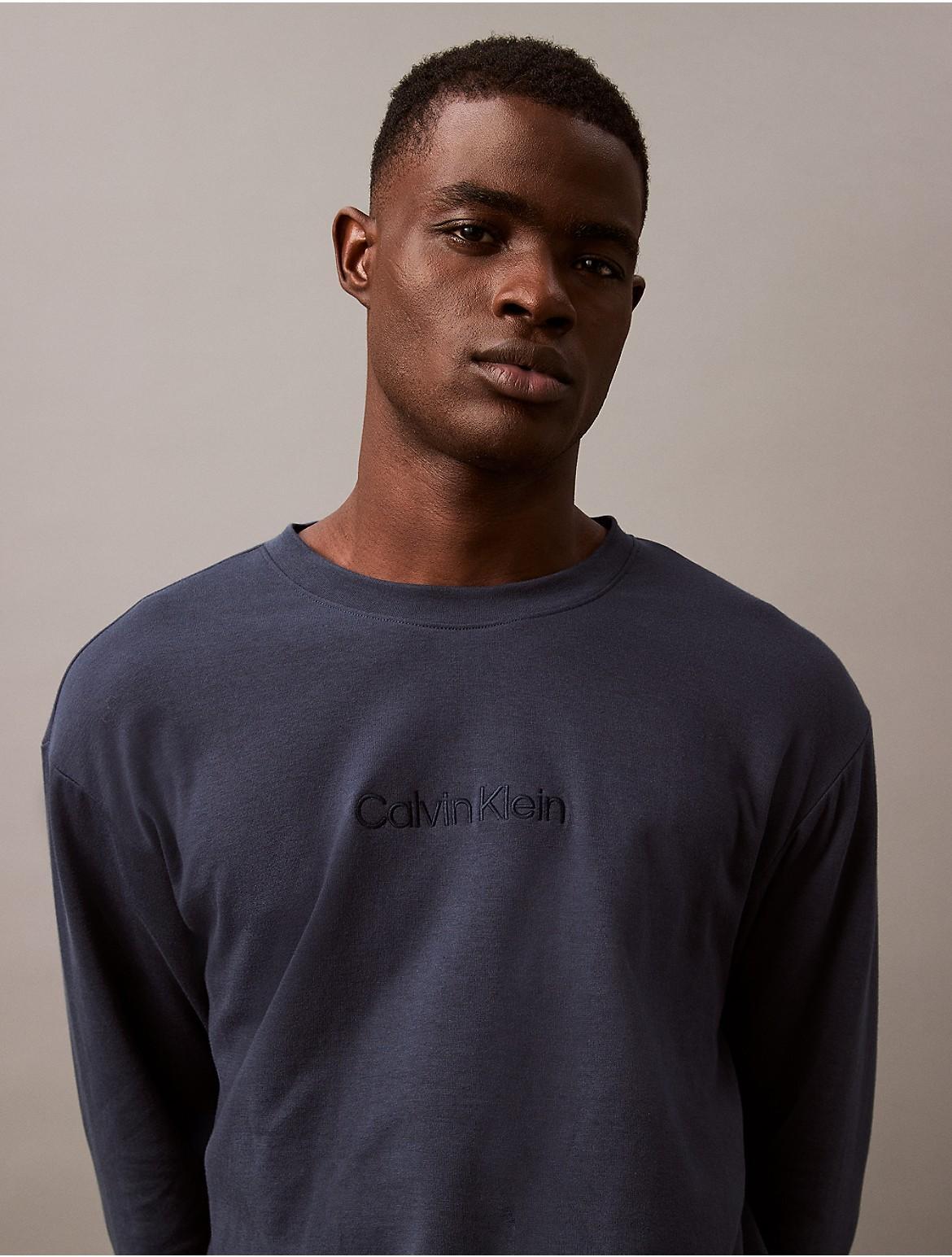 Calvin Klein Mens Terry Lounge Sweatshirt - Blue - M Product Image