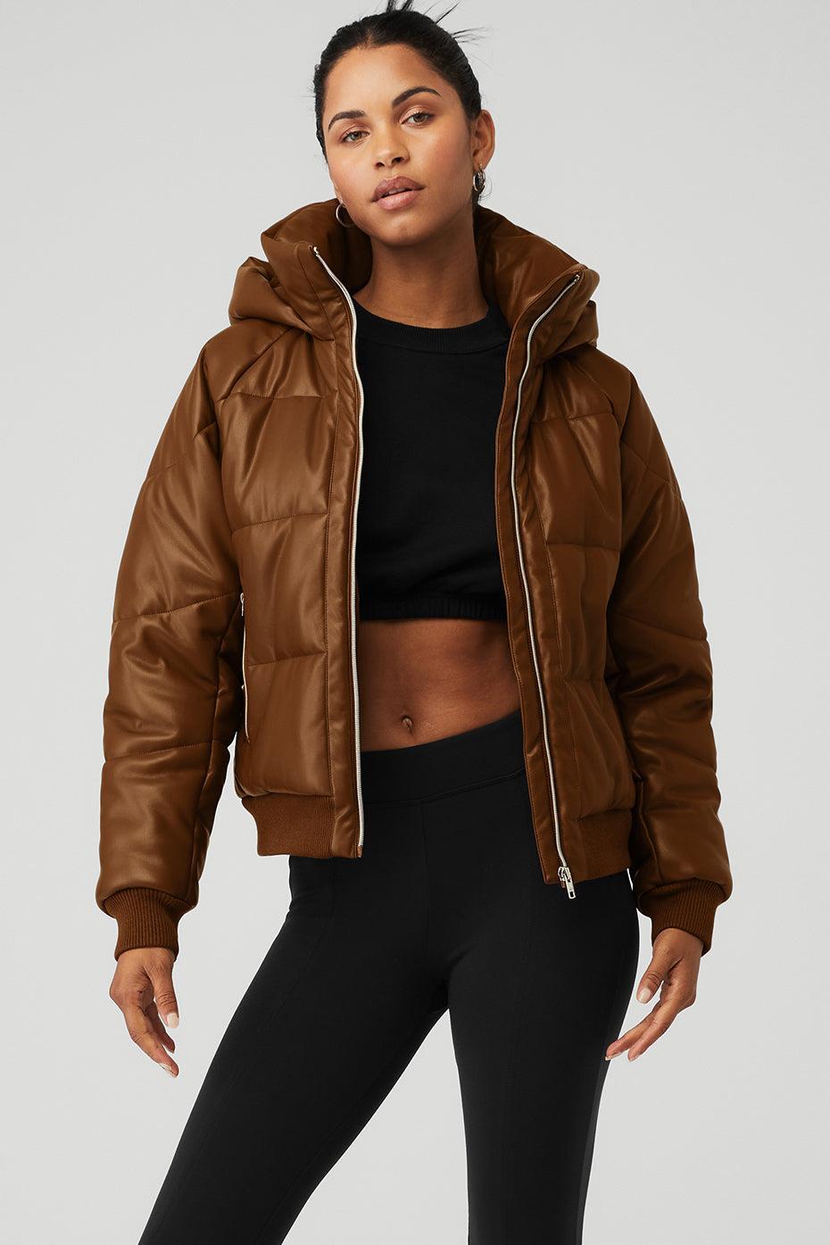 Alo Yoga | Faux Leather Boss Puffer Jacket Product Image