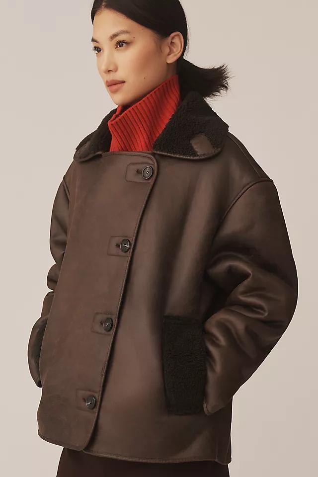 Pilcro Faux-Shearling Cocoon Coat Product Image