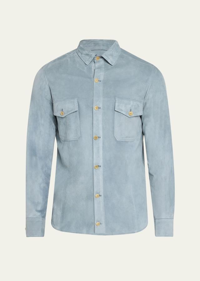 Mens Suede Shirt Jacket Product Image