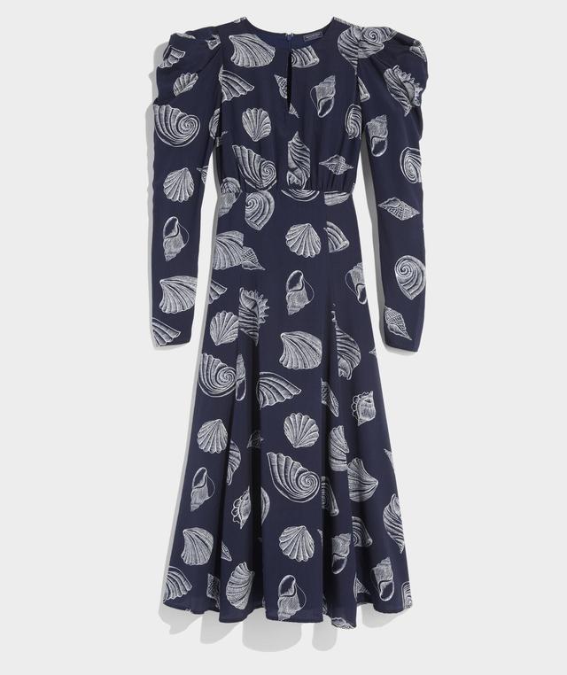 Puff-Sleeve Keyhole Midi Dress Product Image