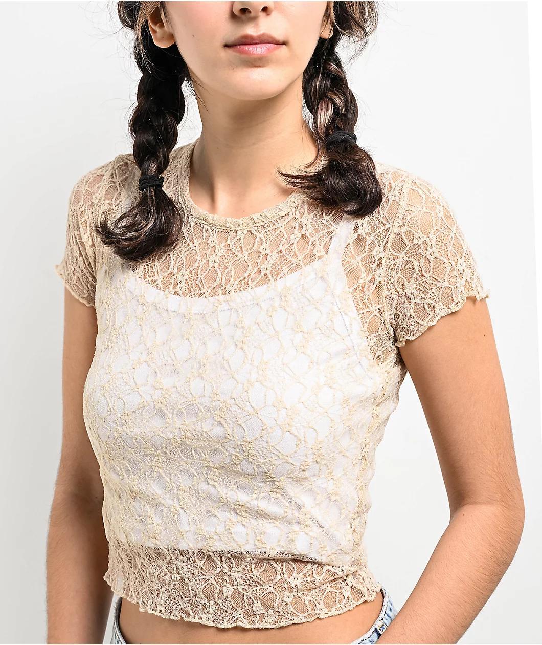 Zine Toulouse Natural Lace Top Product Image