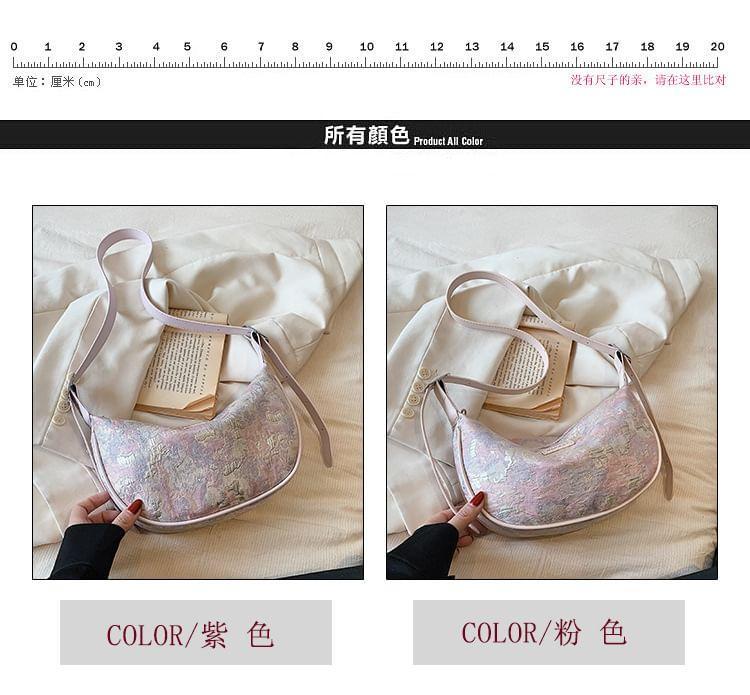 Faux Leather Jacquard Hobo Bag product image