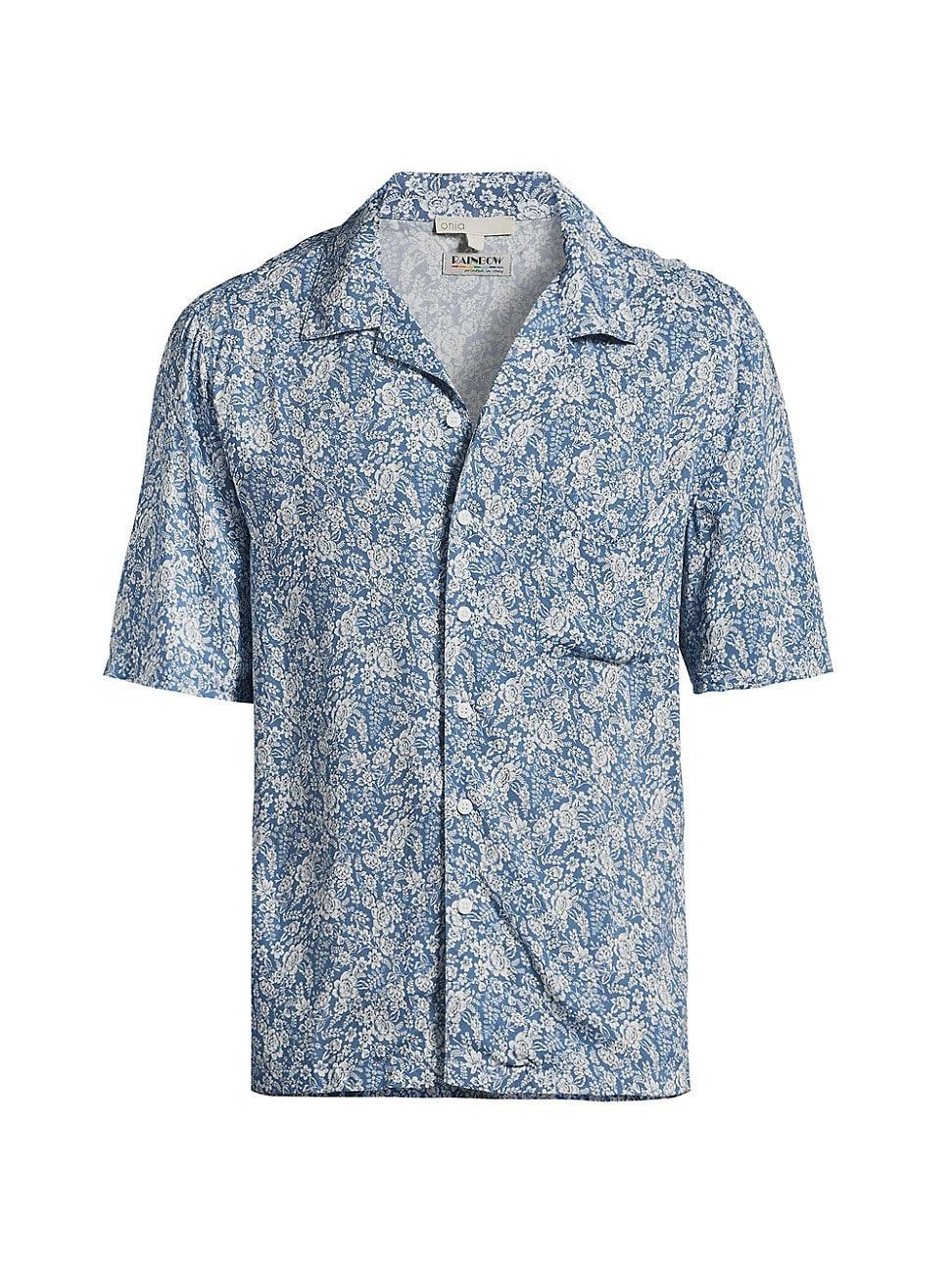 Mens Floral Print Vacation Short-Sleeve Shirt Product Image