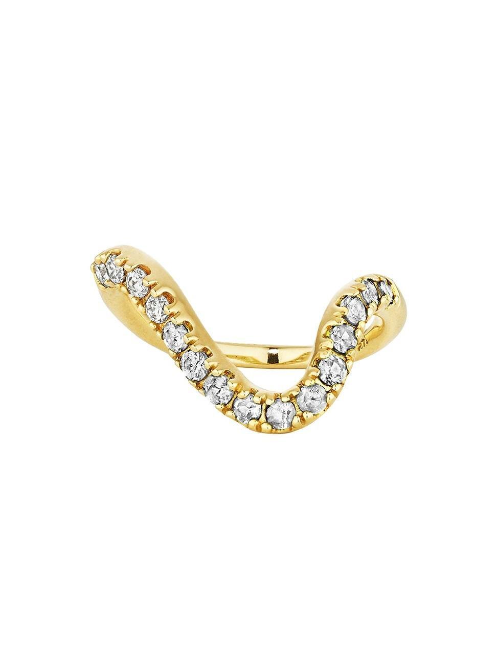 Womens Coup De Coeur 14K Yellow Gold & 0.75 TCW Diamond Wavy Ring Product Image