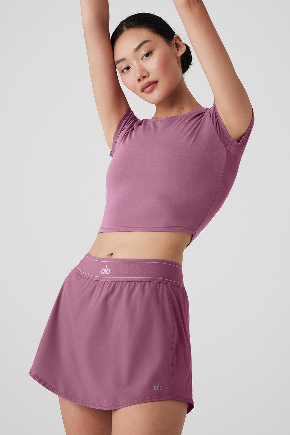 Alosoft Crop Finesse Short Sleeve - Soft Mulberry Female Product Image