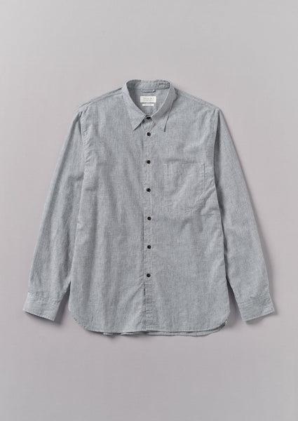 Chambray Cotton Linen Shirt | Charcoal Product Image