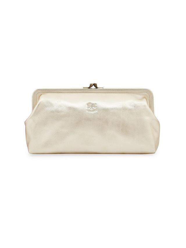 Womens Metallic Leather Clutch Product Image