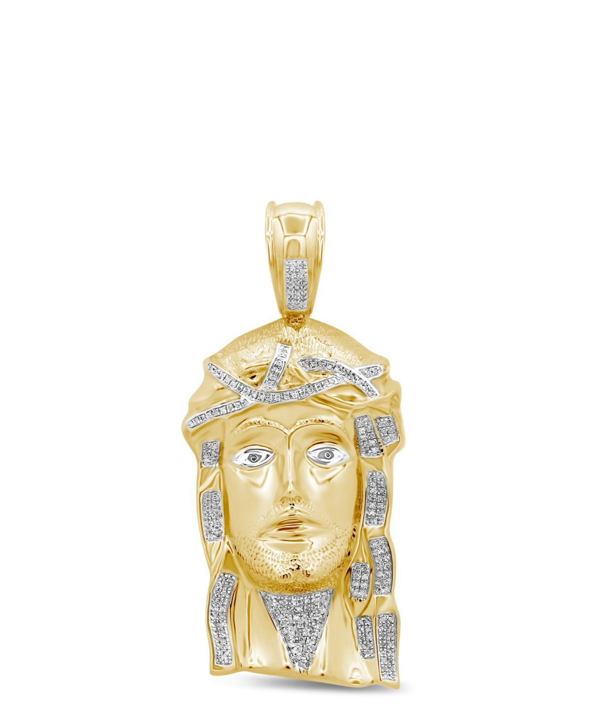 Mens Diamond Pharaoh Pendant (1/2 ct. t.w.) in 14k Gold-Plated Sterling Silver Product Image