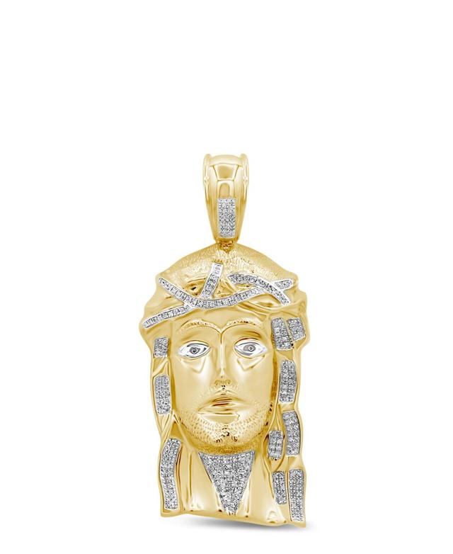 Mens Diamond Pharaoh Pendant (1/2 ct. t.w.) in 14k Gold-Plated Sterling Silver Product Image