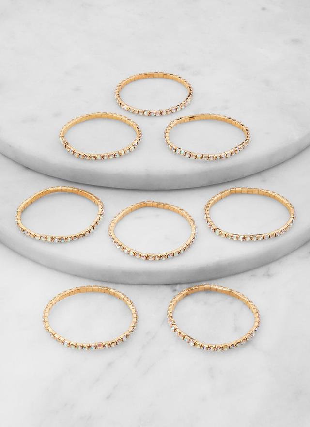 Rhinestone Stretch Bracelets Set of 8 Female Product Image