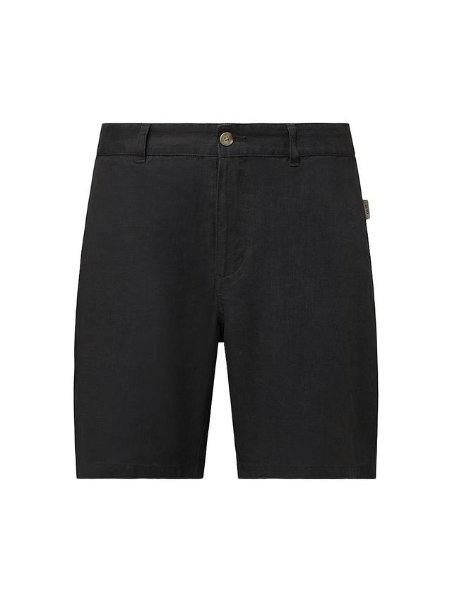 Mens Linen Fixed-Waist Shorts Product Image