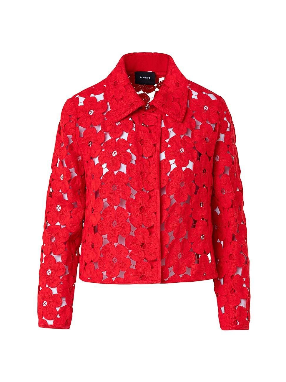 Womens Floral Guipure Lace Jacket Product Image