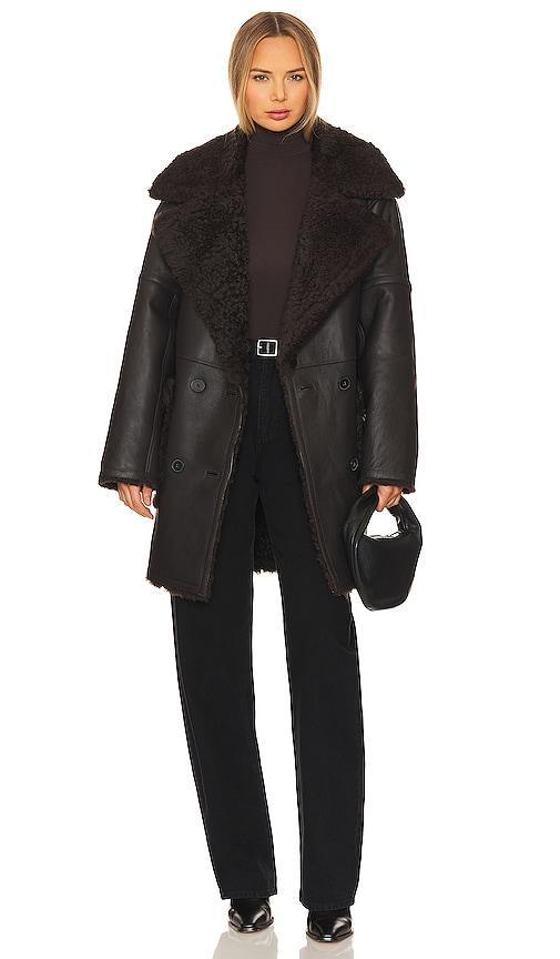 Citizens of Humanity Elodie Shearling Coat in Brown Product Image