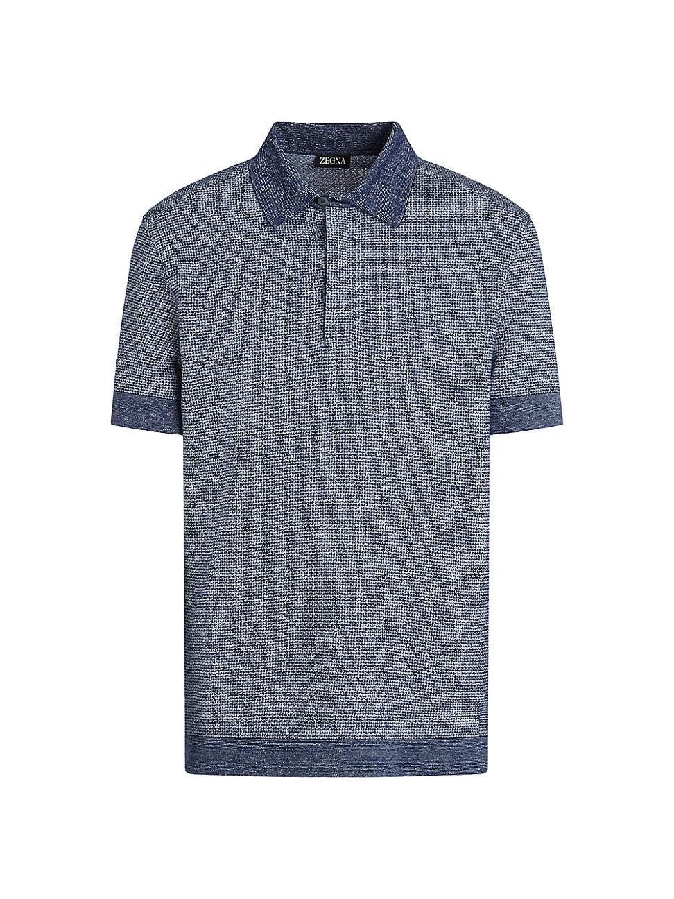 Mens Cotton Linen and Silk Polo Shirt Product Image