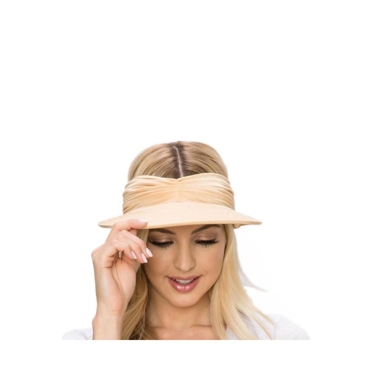 Haute Edition Womens Ruched Stretchy Headband Sun Visor Hat Product Image