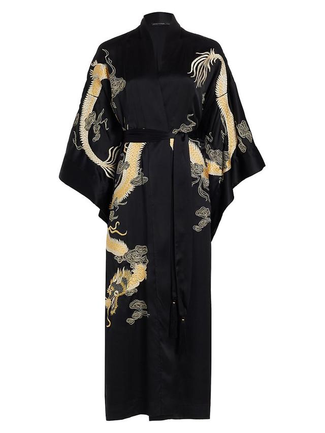 Womens Lucky Dragon Silk Long Robe Product Image