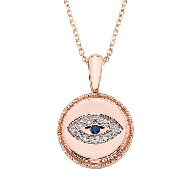 Its Personal 14k Gold Diamond Accent Evil Eye Signet Pendant, Womens Product Image