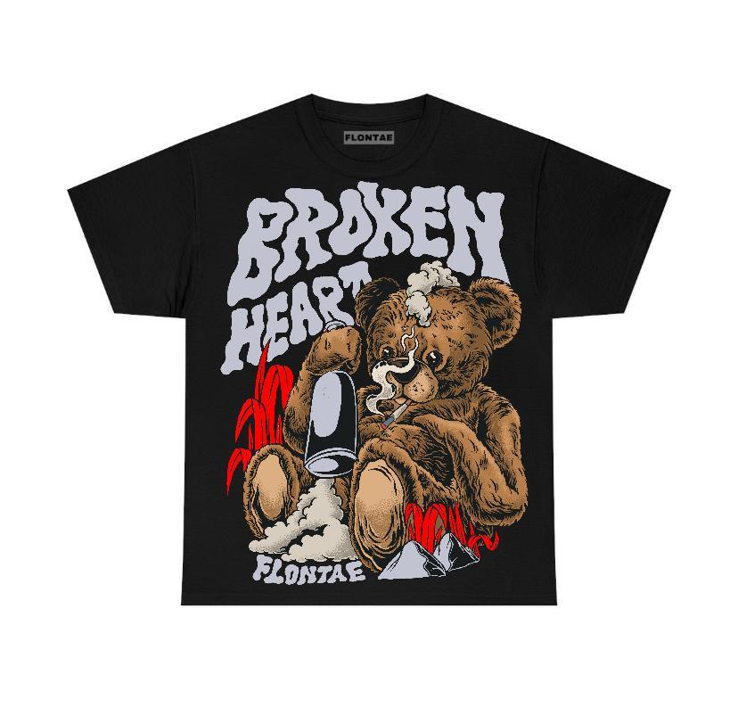 Black Cement 3s Flontae T-Shirt Broken Heart Graphic Product Image