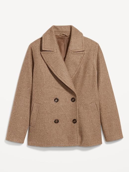 Oversized Double-Breasted Pea Coat Product Image