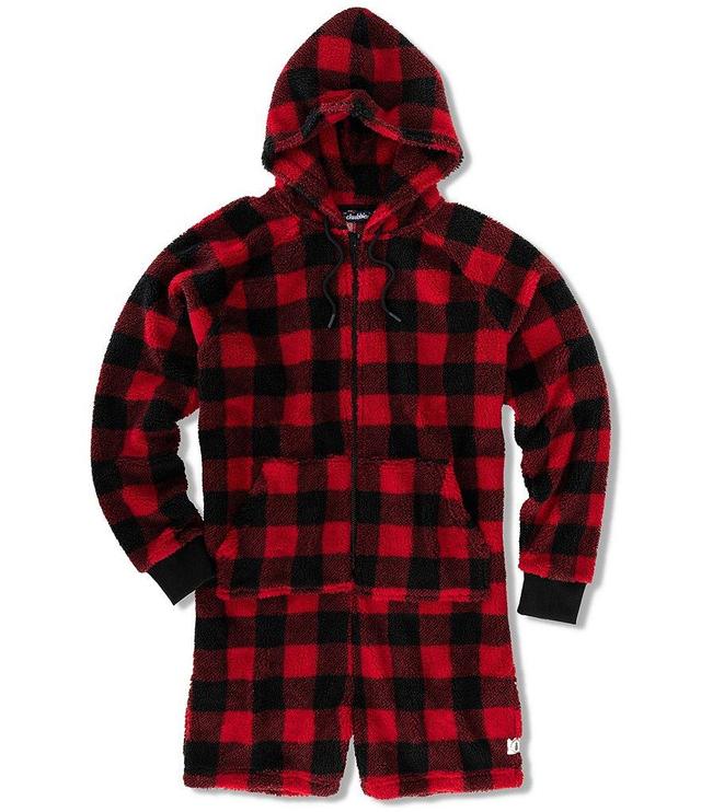 Chubbies Long Sleeve Lumberjack Buffalo Plaid Hooded Fleece 5.5#double; Inseam Onesie Product Image