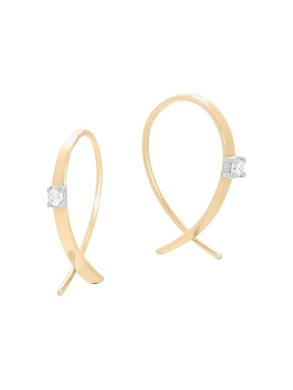 Lana Jewelry Solo Mini Upside Down Diamond Hoop Earrings Product Image