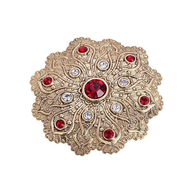 2028 Crystal Gold-Tone Flower Brooch Product Image