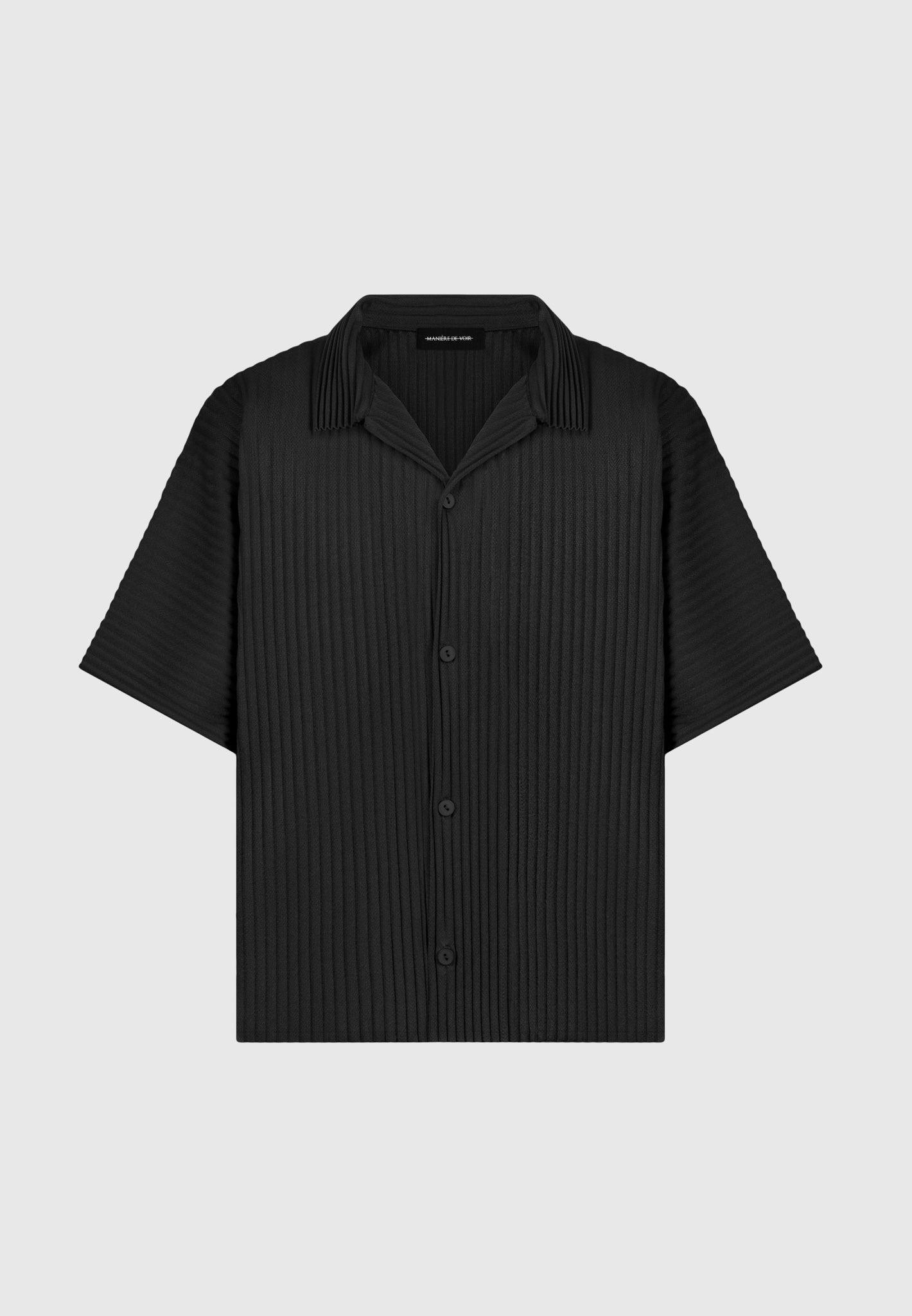 Pleated Shirt - Black Male Product Image