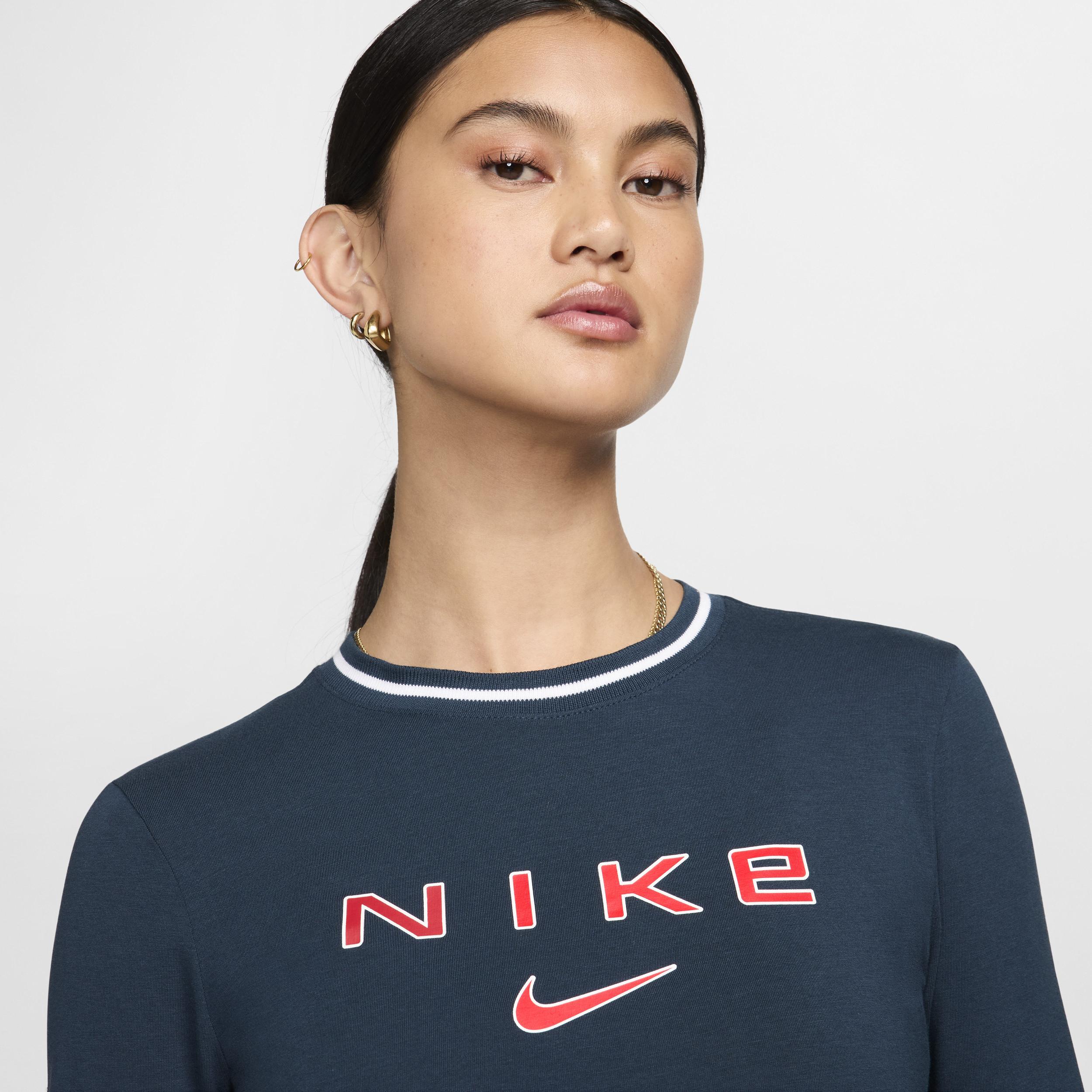 Womens Nike Sportswear Chill Knit Slim Long-Sleeve Cropped Graphic Tee Product Image