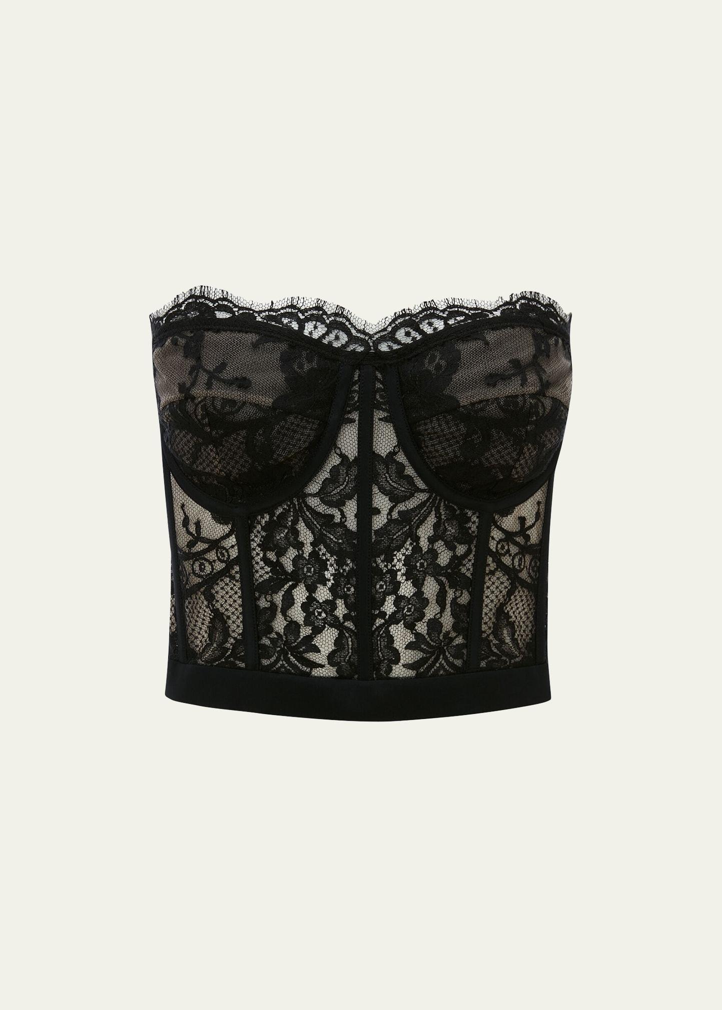 Womens Strapless Lace Crop Bustier Product Image