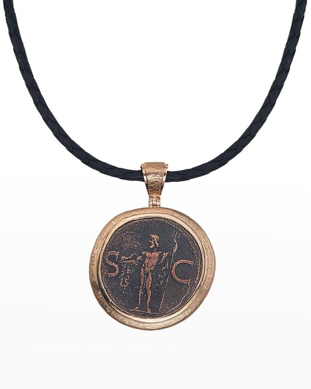 Mens 18k Rose Gold Neptune Coin Pendant Product Image