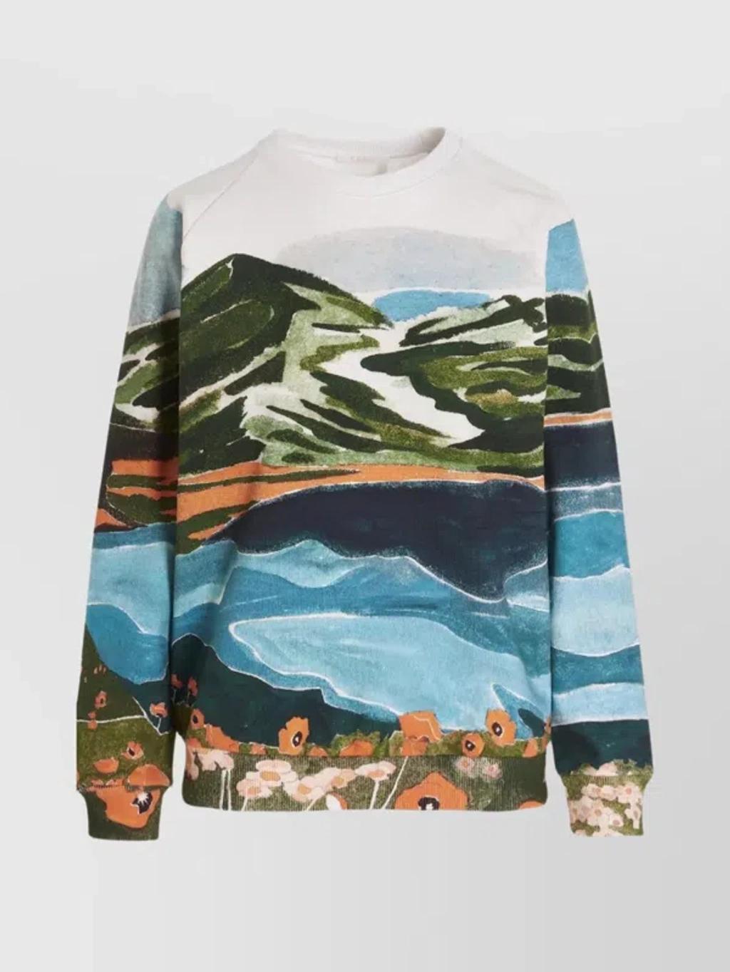 'scenic Landscape' Crew Neck Sweatshirt In Multicolor Product Image