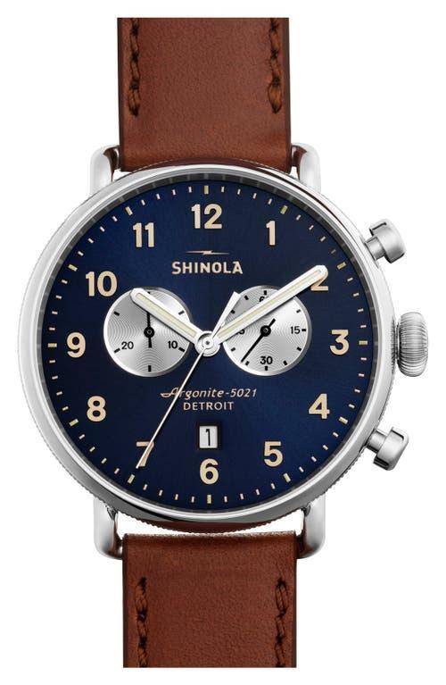 Shinola The Canfield Chrono Leather Strap Watch, 43mm Product Image