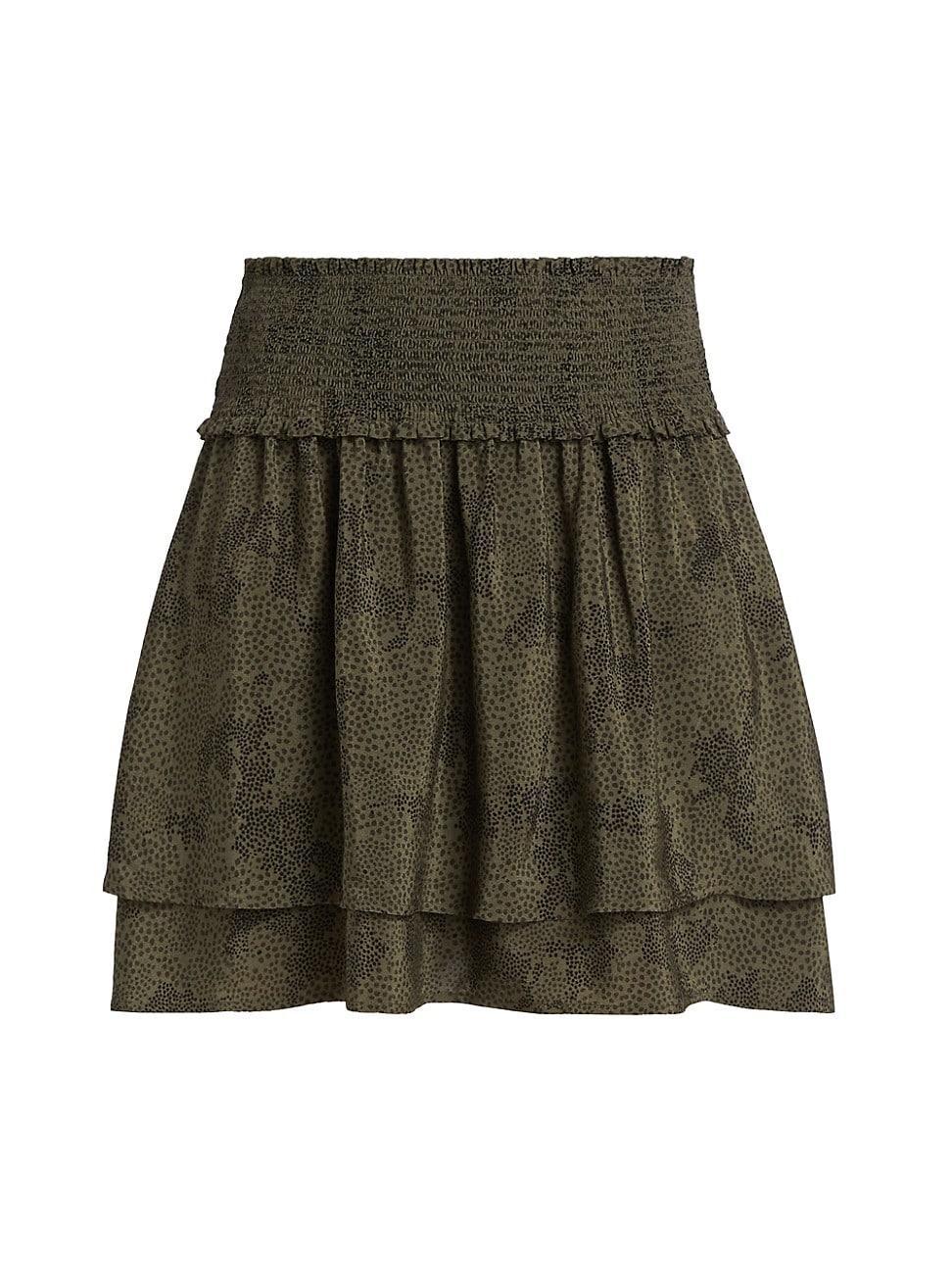 Womens Addison Printed Smocked Miniskirt Product Image