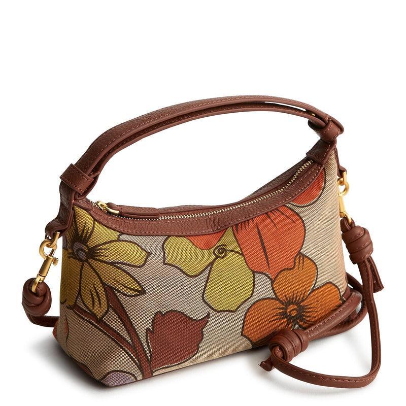 Vera Bradley Roxbury Crescent Crossbody Bags Women in Trillium Brown/Red Product Image