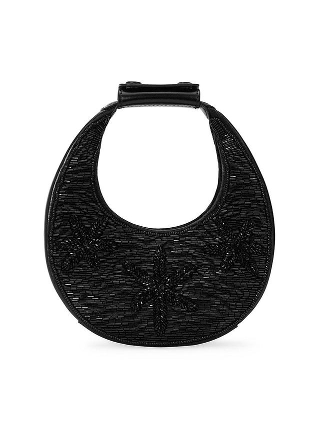 Womens Good Night Moon Beaded Leather Top Handle Bag Product Image